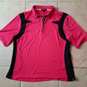 DKNY golf dark pink polo shirt top ladies L